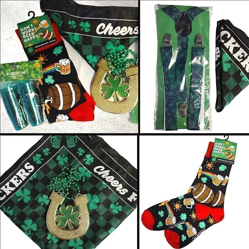 St Patrick's Day Green Party Festive‎ Adult Accessories Bundle of 5 NWT Unisex